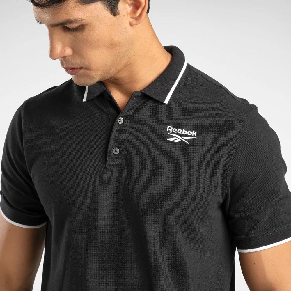 Polo Deportivo Reebok Hombre Identity Small Logo Polo 100073035 Negro ...