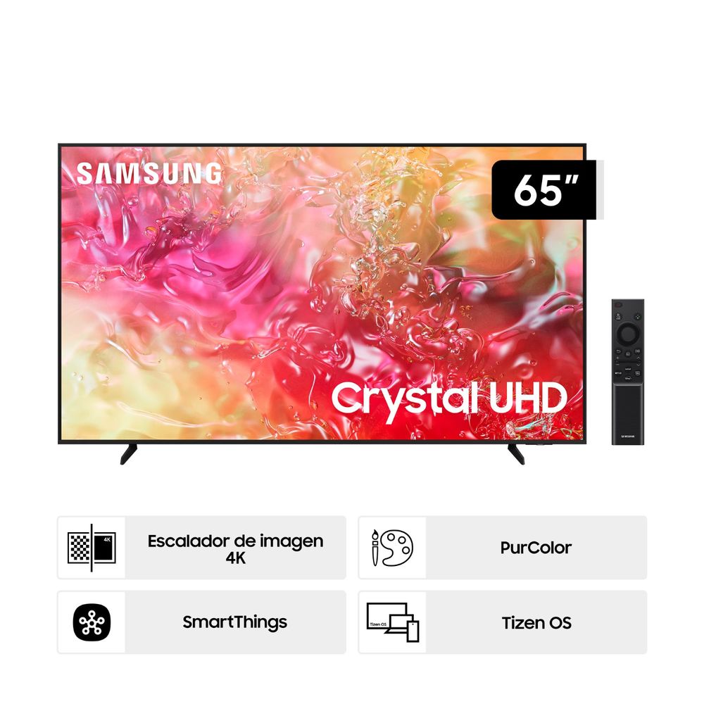 Televisor Samsung UN65DU7000GXPE 65'' Crystal UHD DU7000 4K Tizen OS Smart TV (2024)