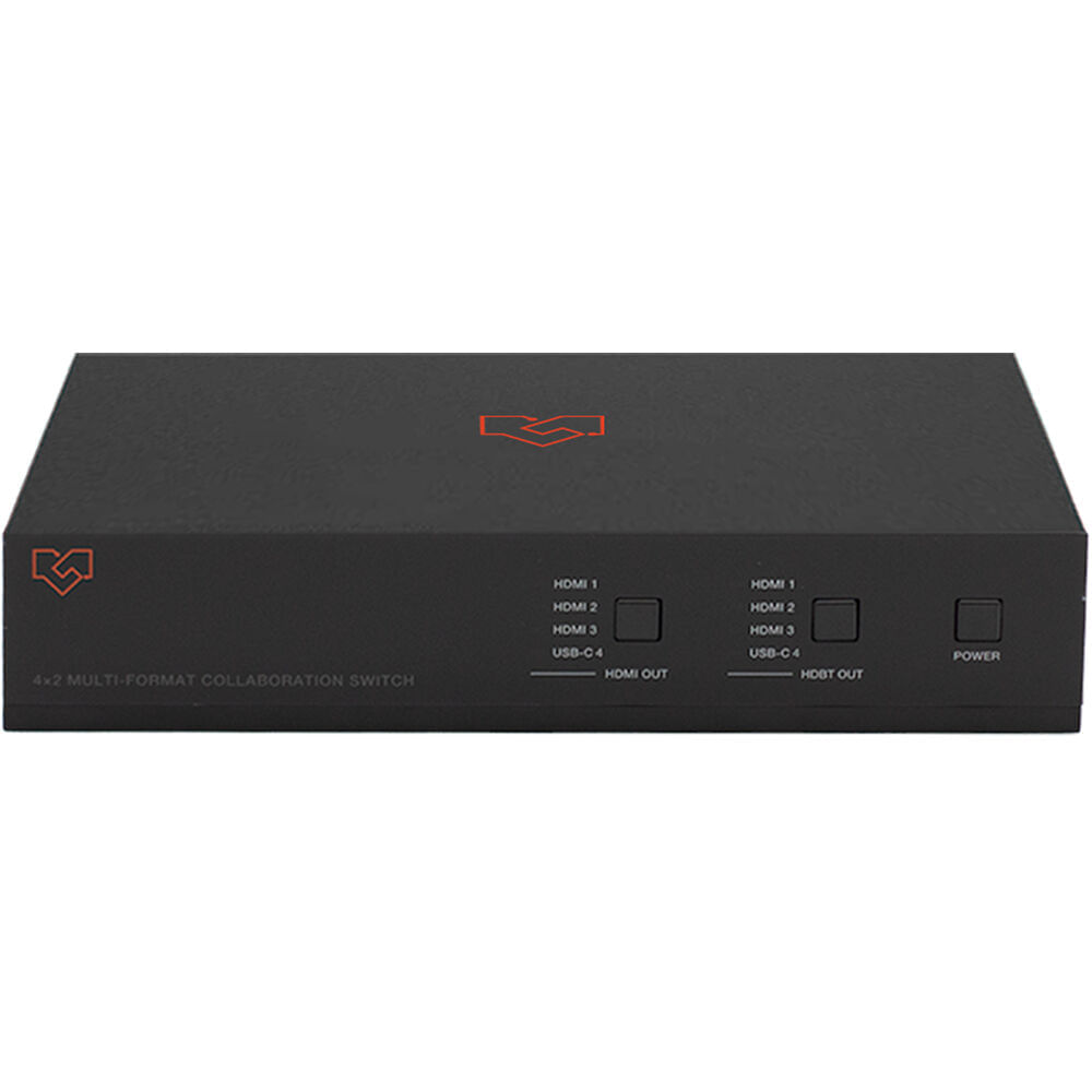VigilLink 4x2 Conmutador Matriz Multi-Formato con Extensión HDMI/HDBaseT de 330' - Soporta 4K, USB-C