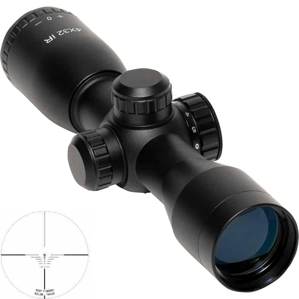 Visor de Ballesta Osprey Global 4x32 con Compensación de Caída, Iluminación Roja y Verde, 4"" de Aliv