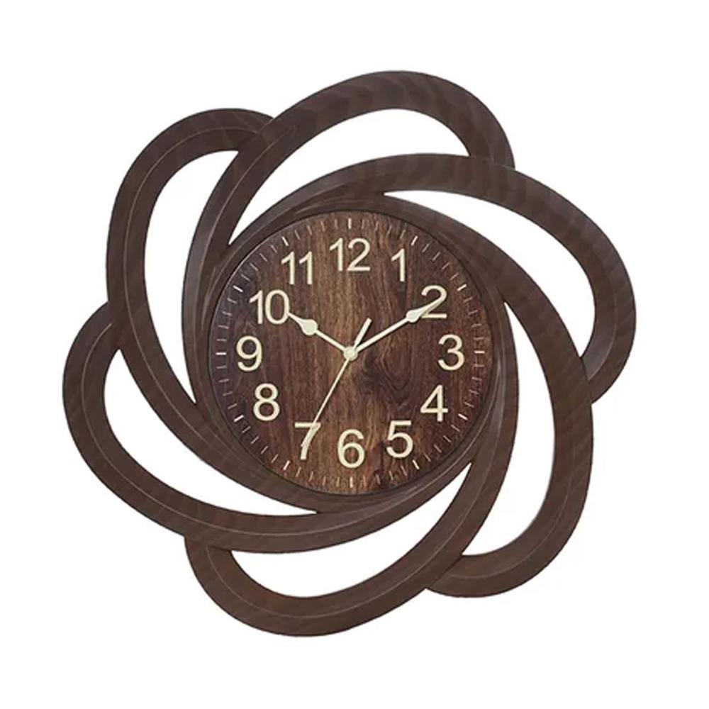 Reloj De Pared Elegante Comedor Cocina Hogar 40cm Marrón Oscuro
