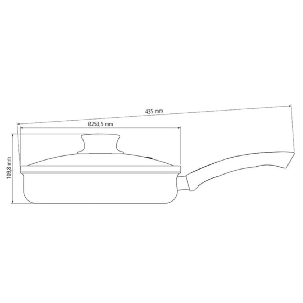 Sartén Recta Tramontina Paris en Aluminio Starflon Max Rojo # 24 2L