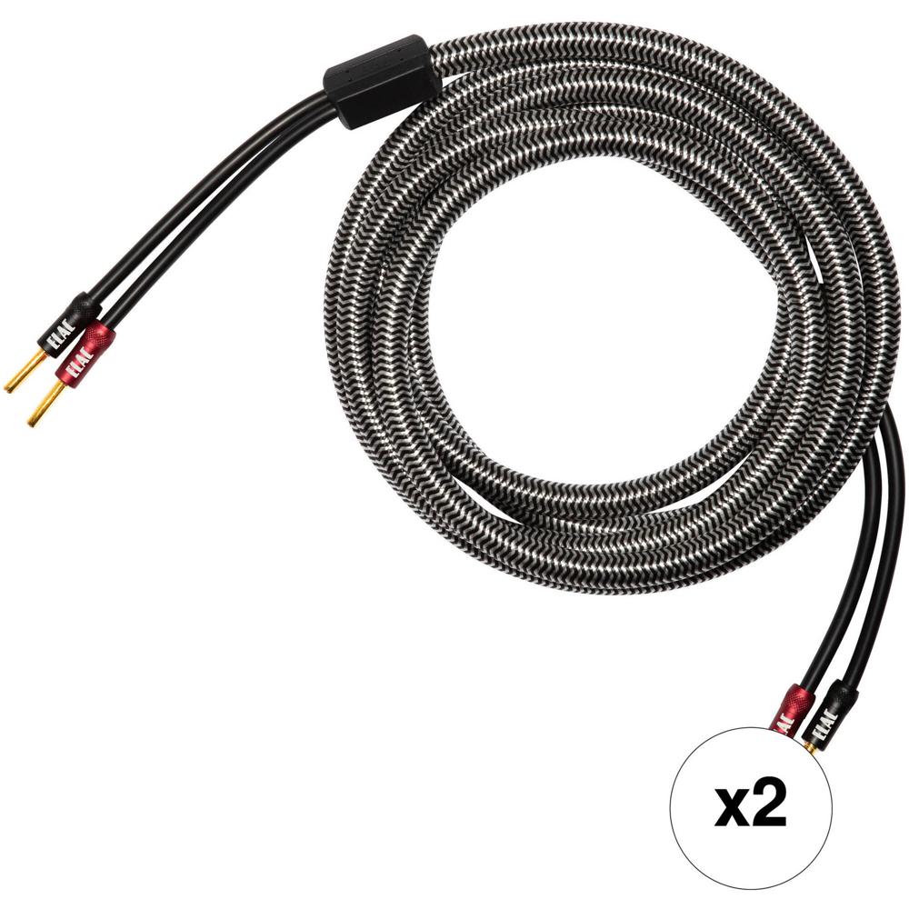 Cable de Altavoz ELAC Reference Sensible 12 AWG con Conectores Doble Banana a Banana (10', 2-Pack) -