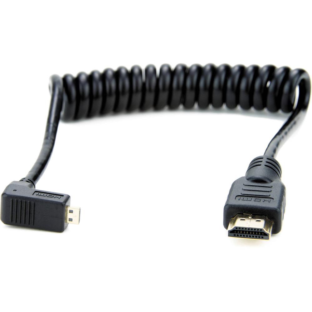 Cable Micro-HDMI a HDMI en Espiral de Atomos (11.8 a 17.7"") - Previene el Desorden