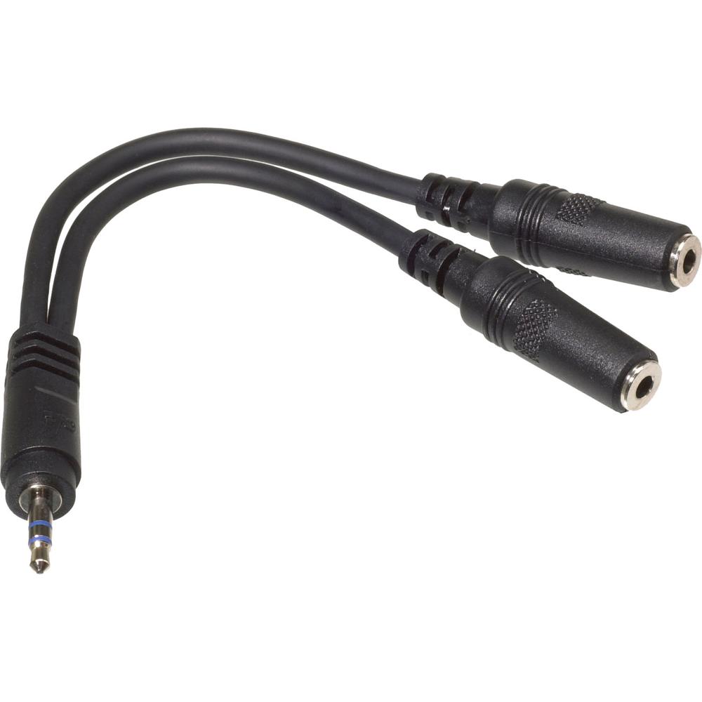 Cable Y Estéreo Masculino de 3.5mm a 2 Femeninos de 3.5mm (6"") - Comprehensive