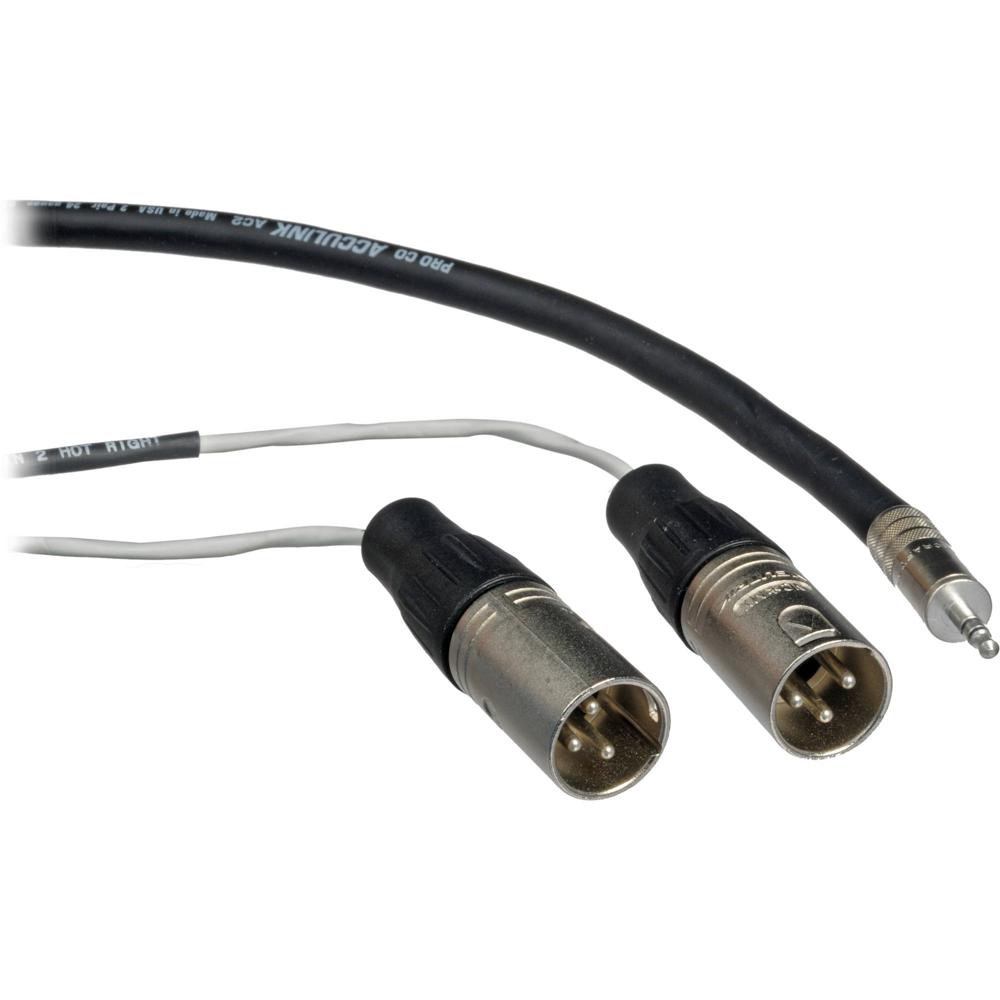 Cable Y Pro Co Sound Stereo Mini (3.5mm) a 2 XLR Macho - 5'