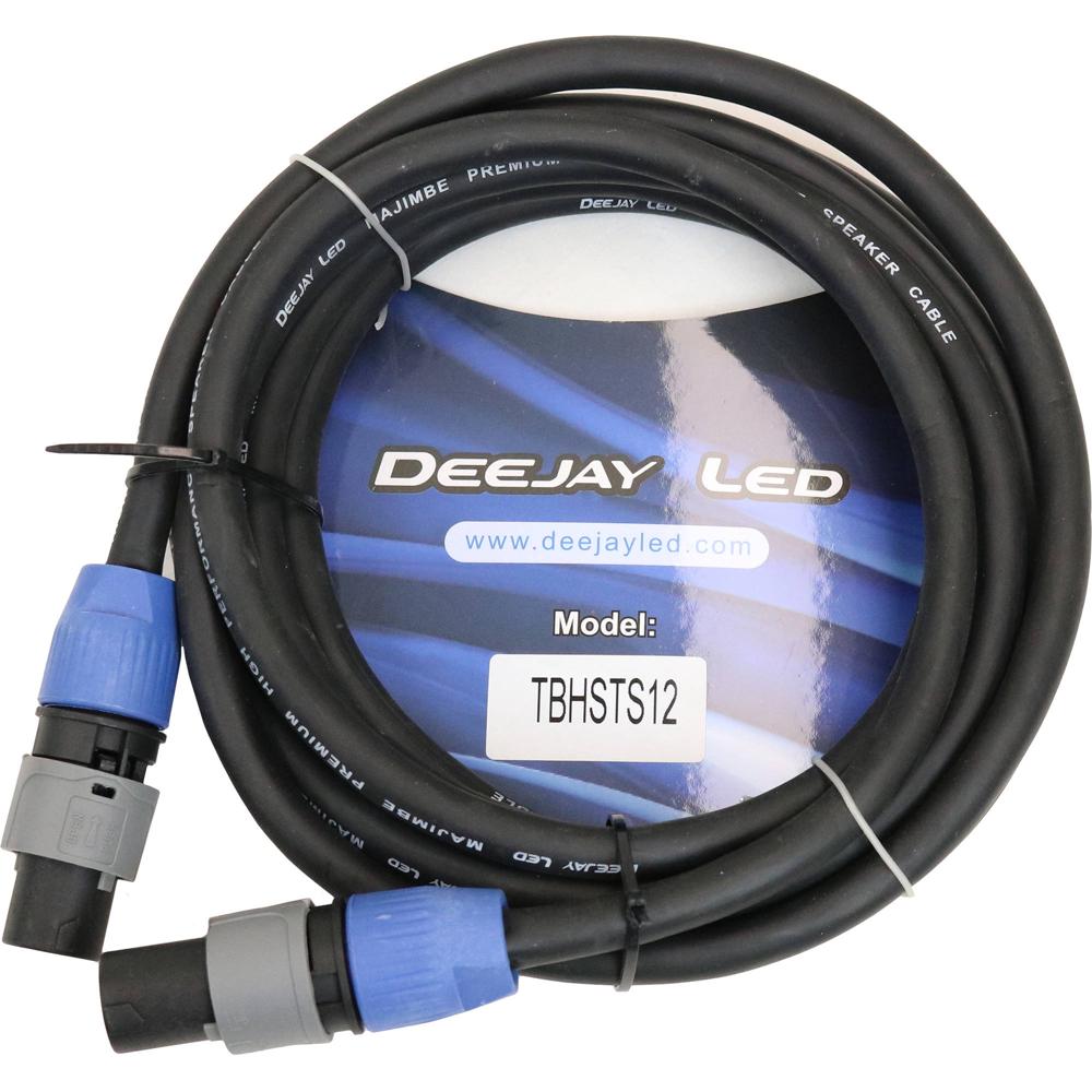 Cable de Altavoz DeeJay LED speakON a speakON (50') - Conecta Amplificador a Altavoz Pasivo, Ideal p