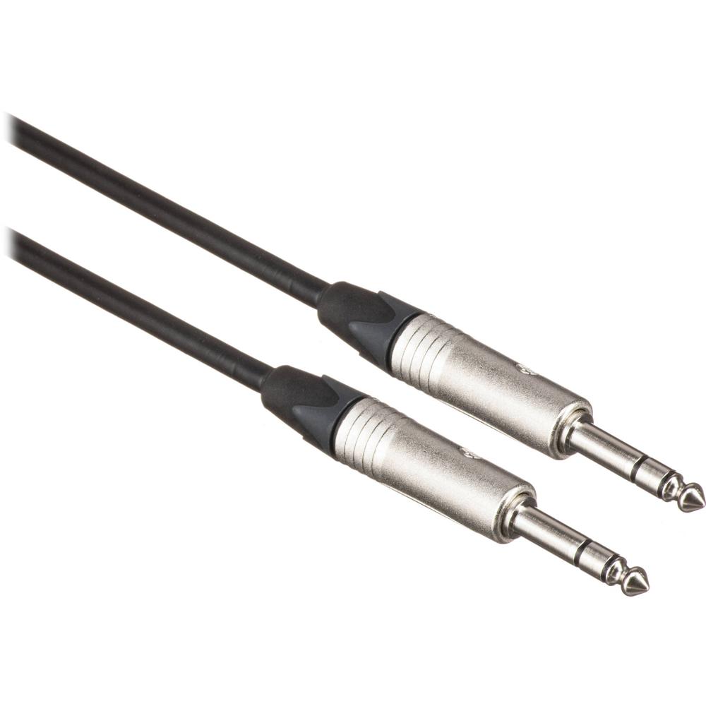 Cable Canare Star Quad 1/4"" TRS Macho a 1/4"" TRS Macho (Negro, 3') - Reducción de Ruido, Cable Flexi