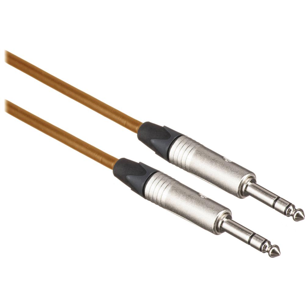 Cable Canare Star Quad 1/4"" TRS Macho a 1/4"" TRS Macho (Naranja, 3') - Reducción de Ruido, Cable Fle
