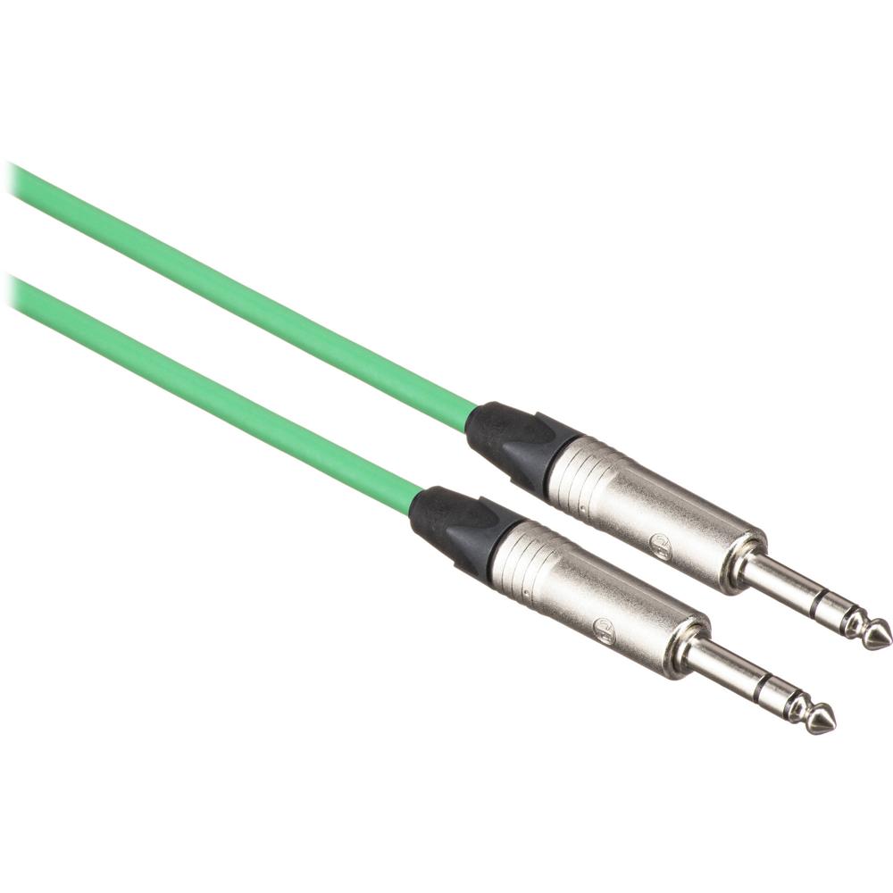 Cable Canare Star Quad 1/4"" TRS Macho a 1/4"" TRS Macho (Verde, 75') - Reducción de Ruido, Cable Flex
