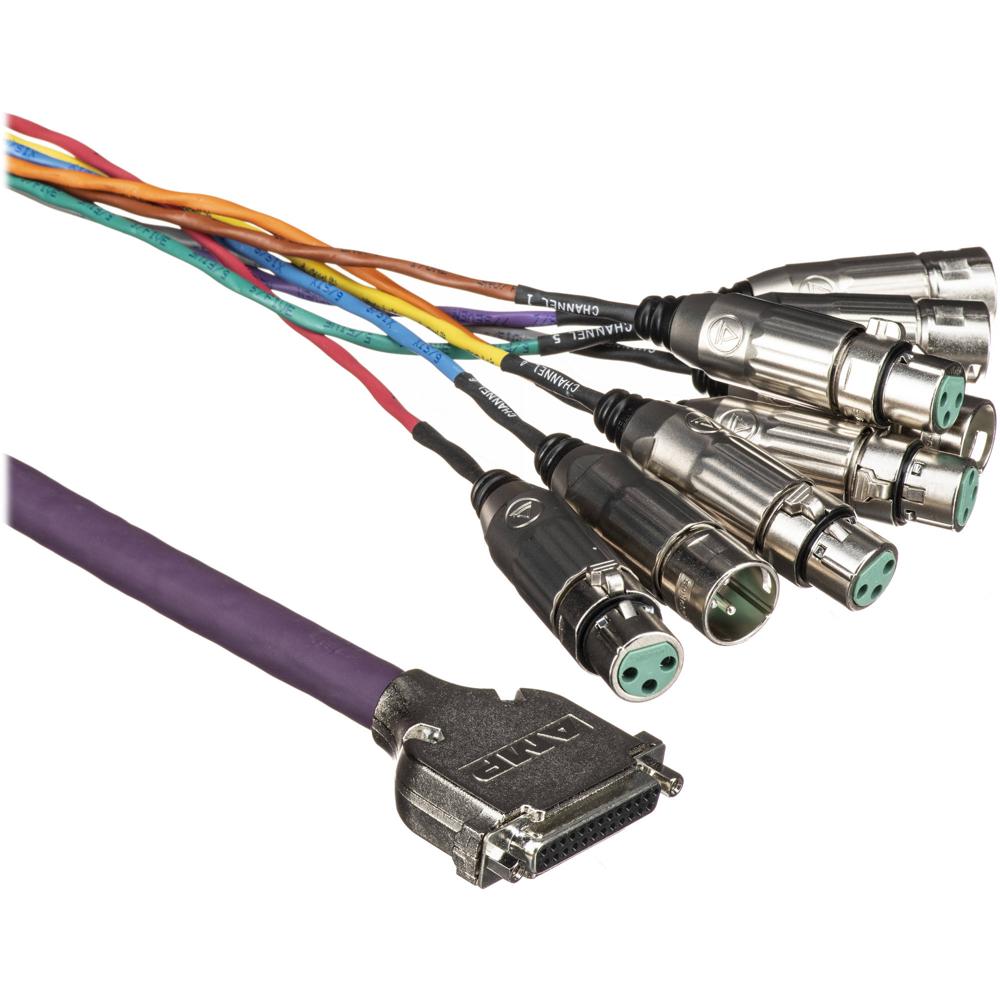 Cable de Desconexión Modular DB25FXLRMXLRF de Switchcraft - DB25 hembra a 4 XLR macho y 4 XLR hembra