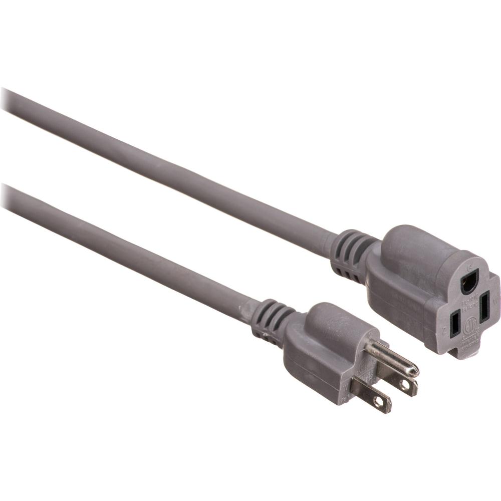 Cable de Extensión de Energía Watson AC (14 AWG, Gris, 50') - 3 Pines, Calificado ETL, Soporta Carga