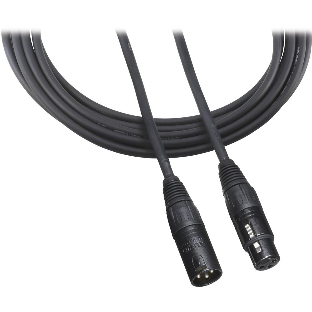Cable de Micrófono Premium Audio-Technica AT8314 (25', Negro) - Conectores XLR-M a XLR-F, Señal de B