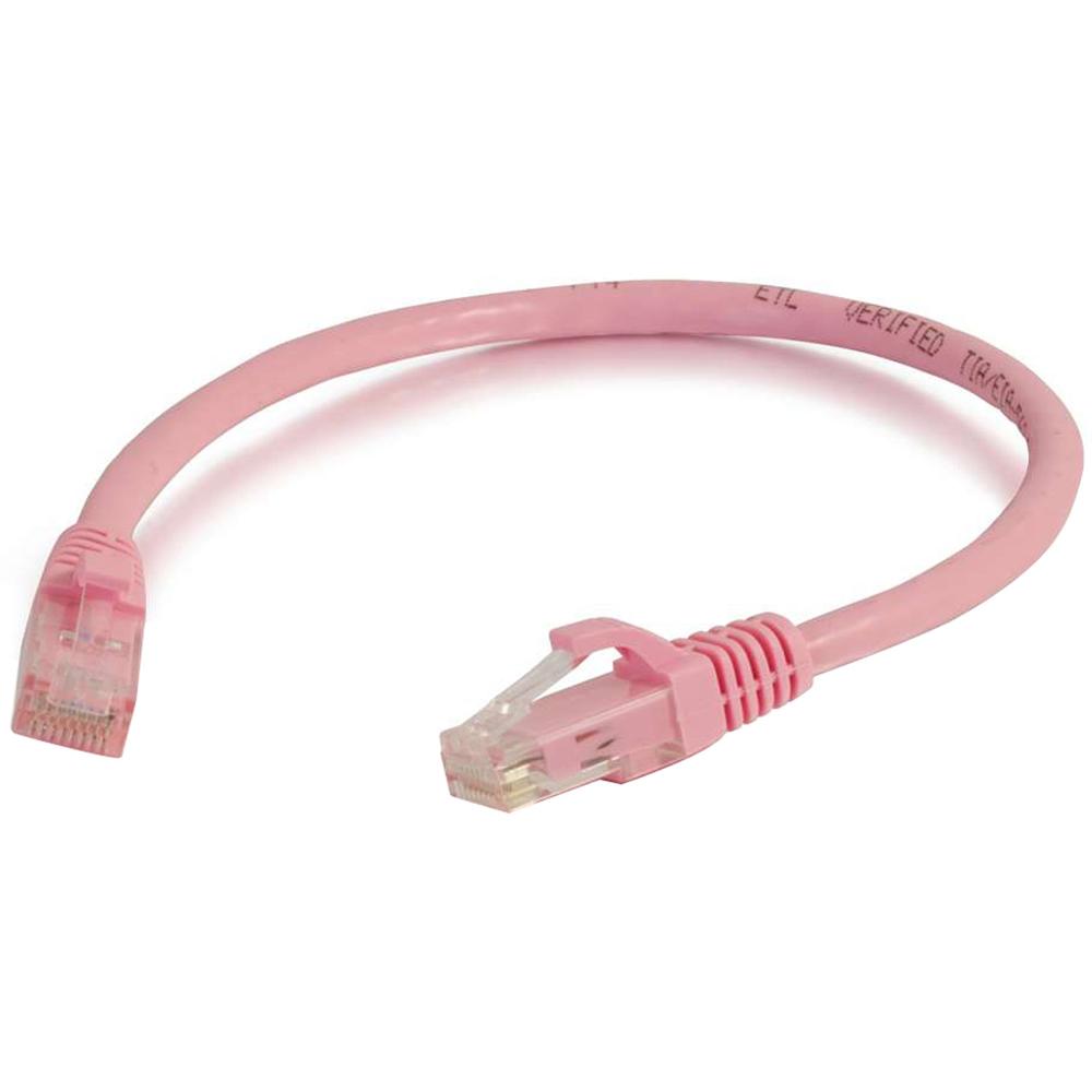 Cable de Par Trenzado No Apantallado C2G Cat 6 (3', Rosa) con Conectores RJ45, Conductor de Cobre De