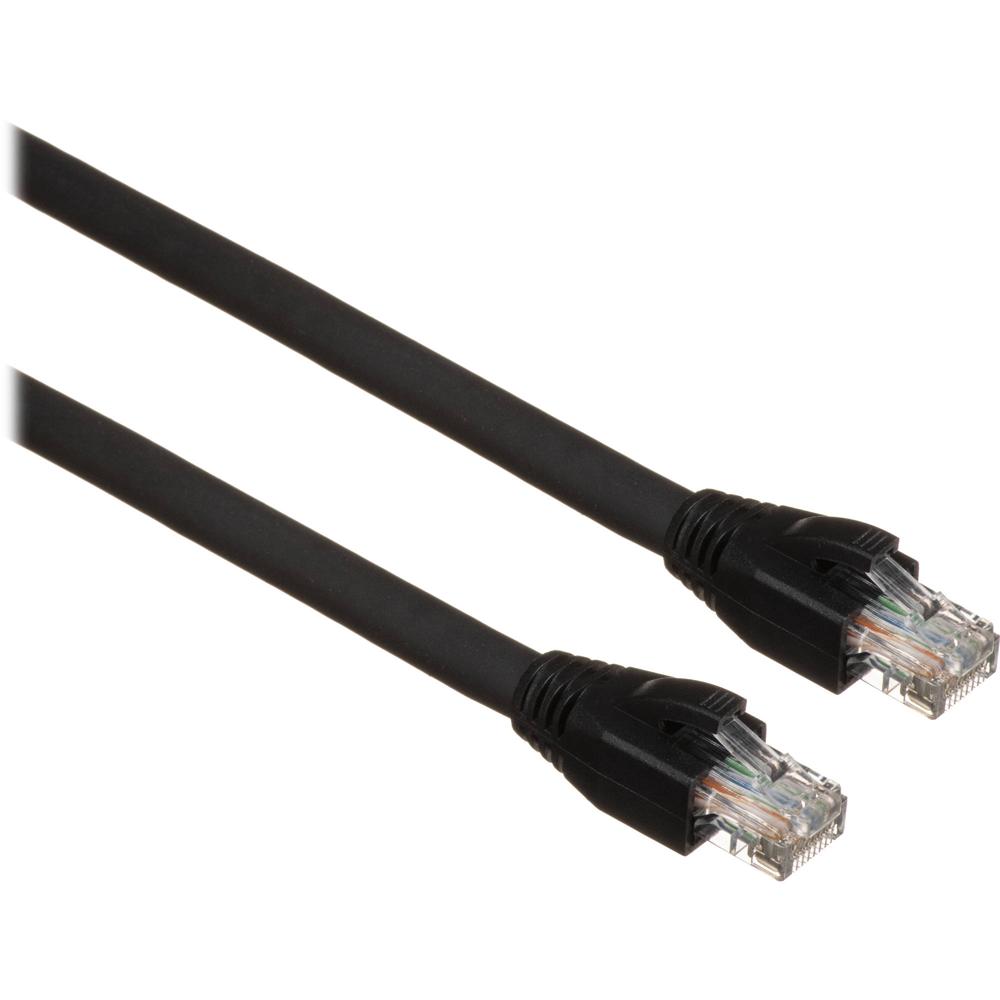 Cable de Par Trenzado Cat 6 de Alta Resistencia (150', Negro) con Conectores RJ-45 Macho, Botón Anti