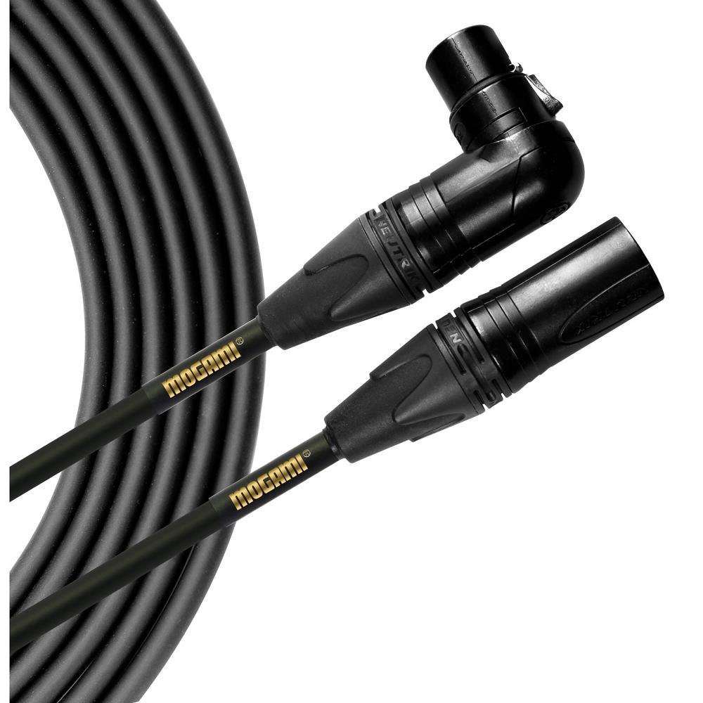Cable de Micrófono Mogami Gold Stage - XLR Macho Recto a XLR Hembra en Ángulo Recto (20') - Cable de