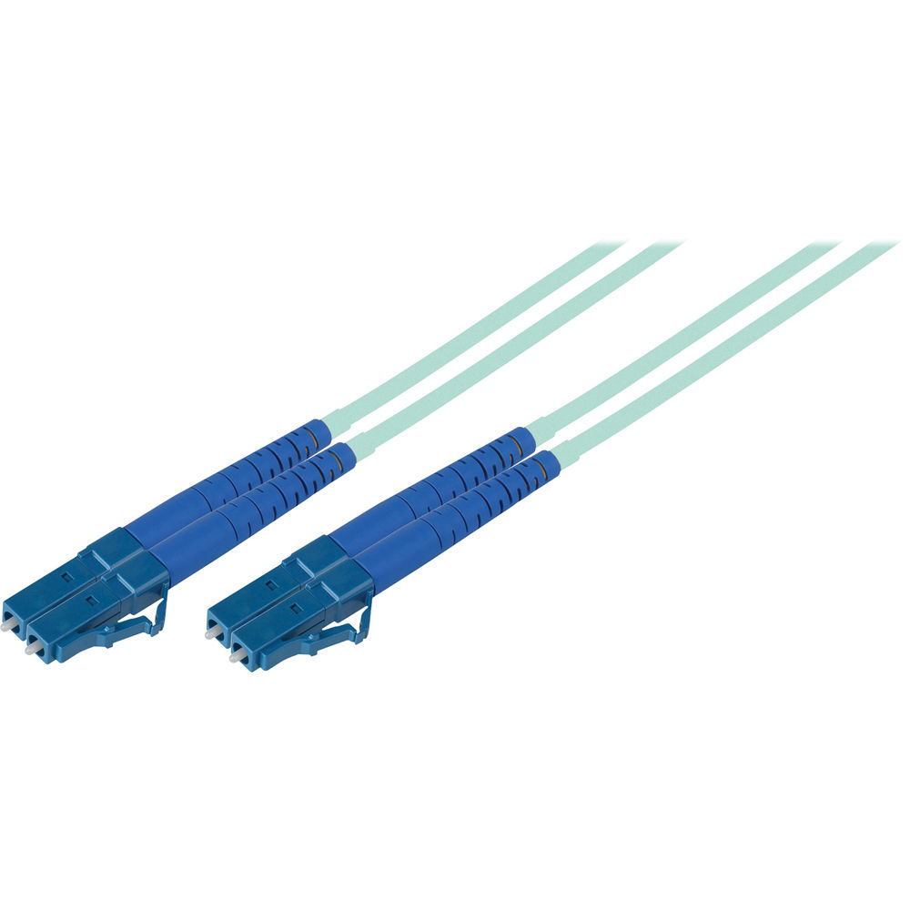 Cable de Parche de Fibra Óptica Camplex Premium Dúplex LC a LC OM3 Multimodo (5m, Aqua) - Soporte pa