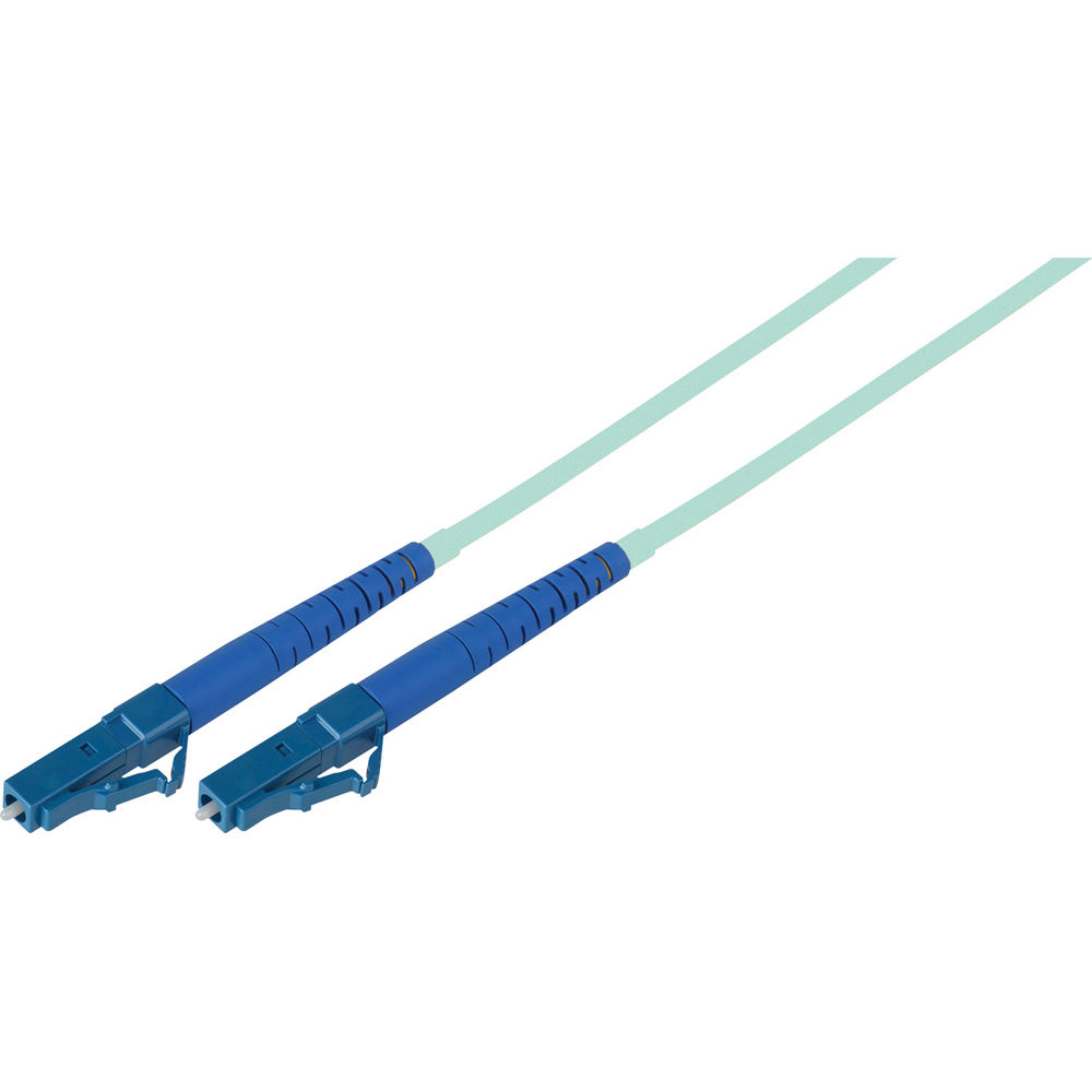 Cable de Parche de Fibra Óptica Camplex Premium OM3 Multimodo Simplex LC a LC (108', Aqua) - Soporte