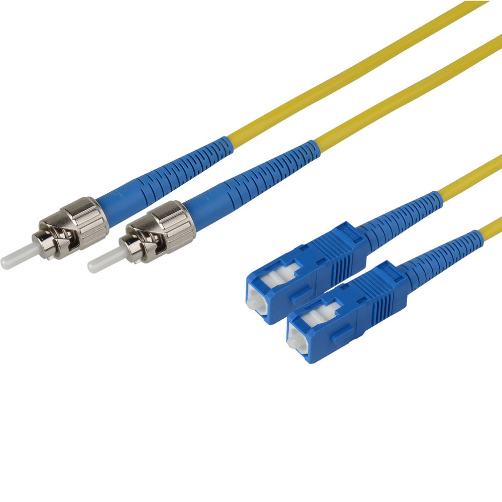 Cable de Parche de Fibra Óptica Camplex Duplex ST a Duplex SC Monomodo (Amarillo, 30m) - Núcleo de 9