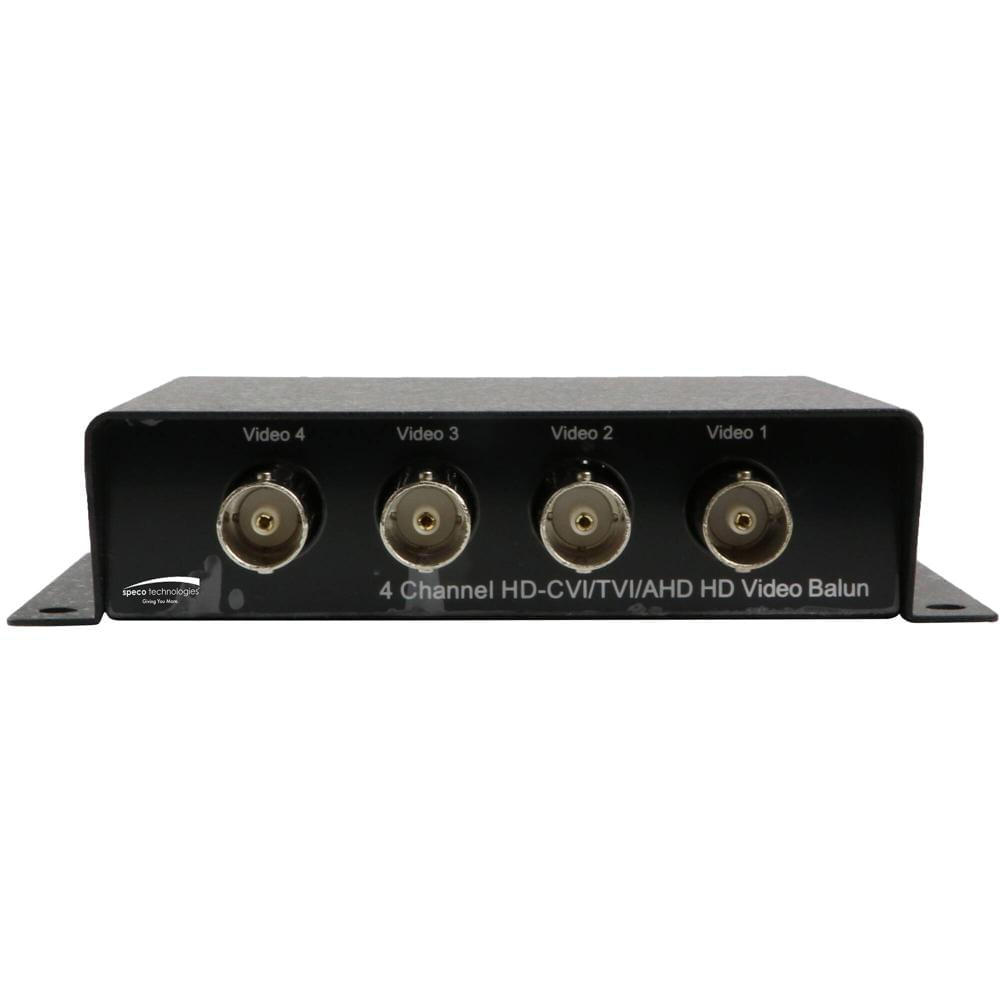 Speco Technologies Balun de Video HD-TVI de 4 Puertos - Resolución HD-TVI hasta 5MP, Extensión de Se