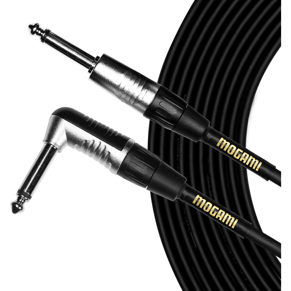 Cable de Instrumento Mogami CorePlus 1/4"" TS Macho a 1/4"" TS Macho en Ángulo Recto (20')