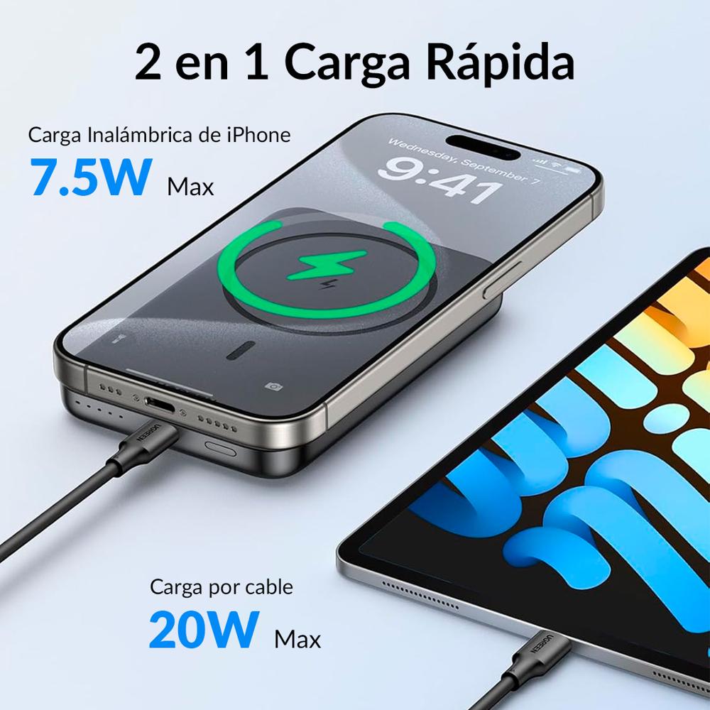 Power Bank Inalámbrico UGREEN PB561 10000mAh 20W USB-C