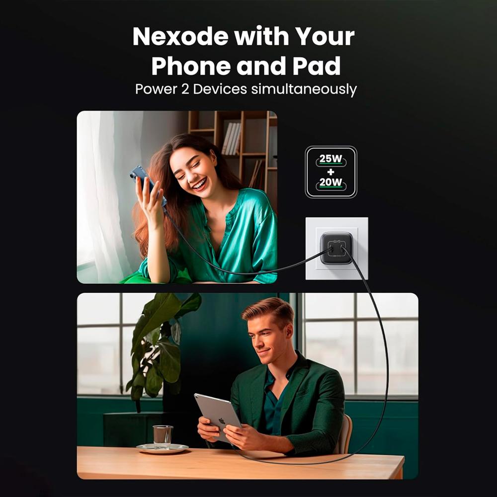 Cargador Dual USB-C UGREEN Nexode CD294 45W