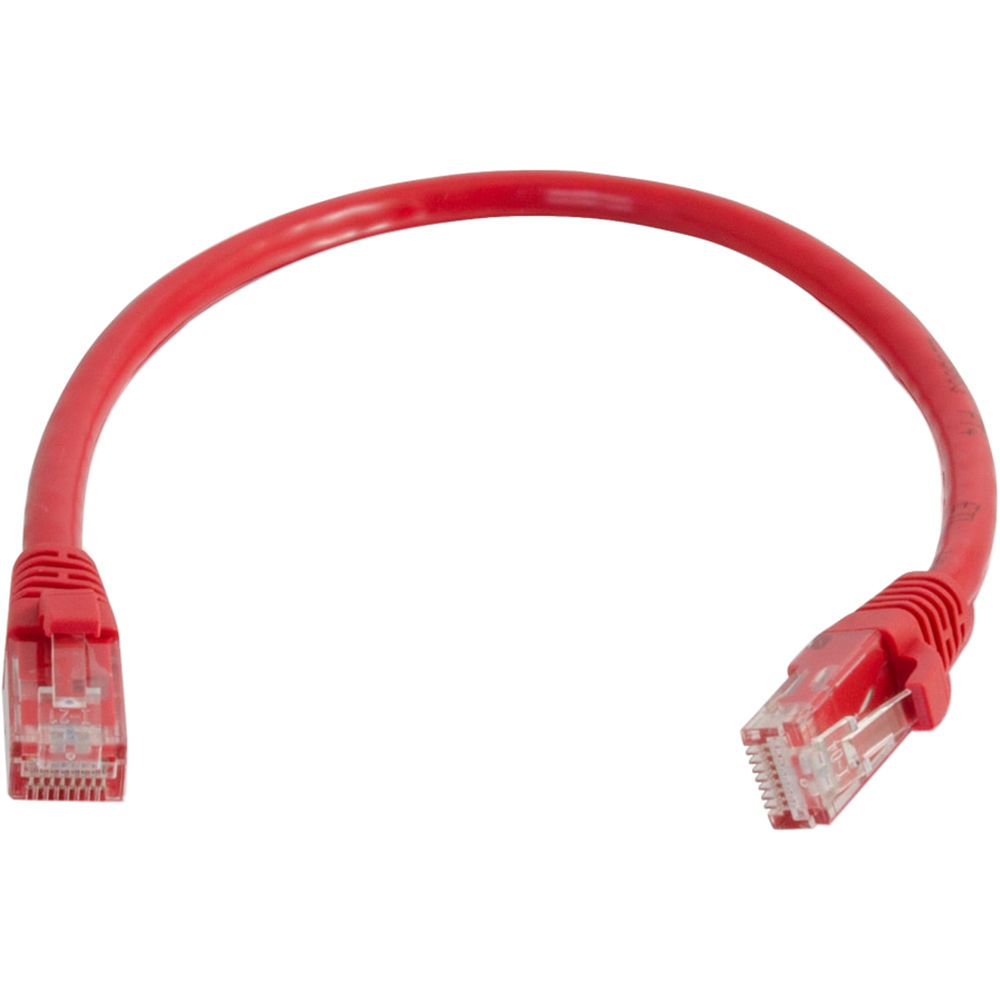 C2G Cable de Par Trenzado Sin Blindaje Cat 6a Ethernet (25', Rojo) - Soporta 10 Gbps, Conectores RJ4