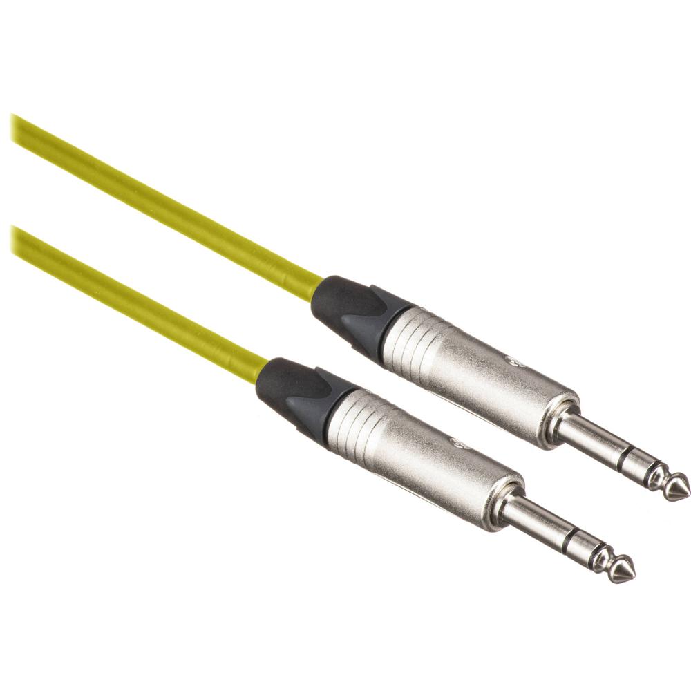 Cable Canare Star Quad 1/4"" TRS Macho a 1/4"" TRS Macho (Amarillo, 75') - Reducción de Ruido, Cable F