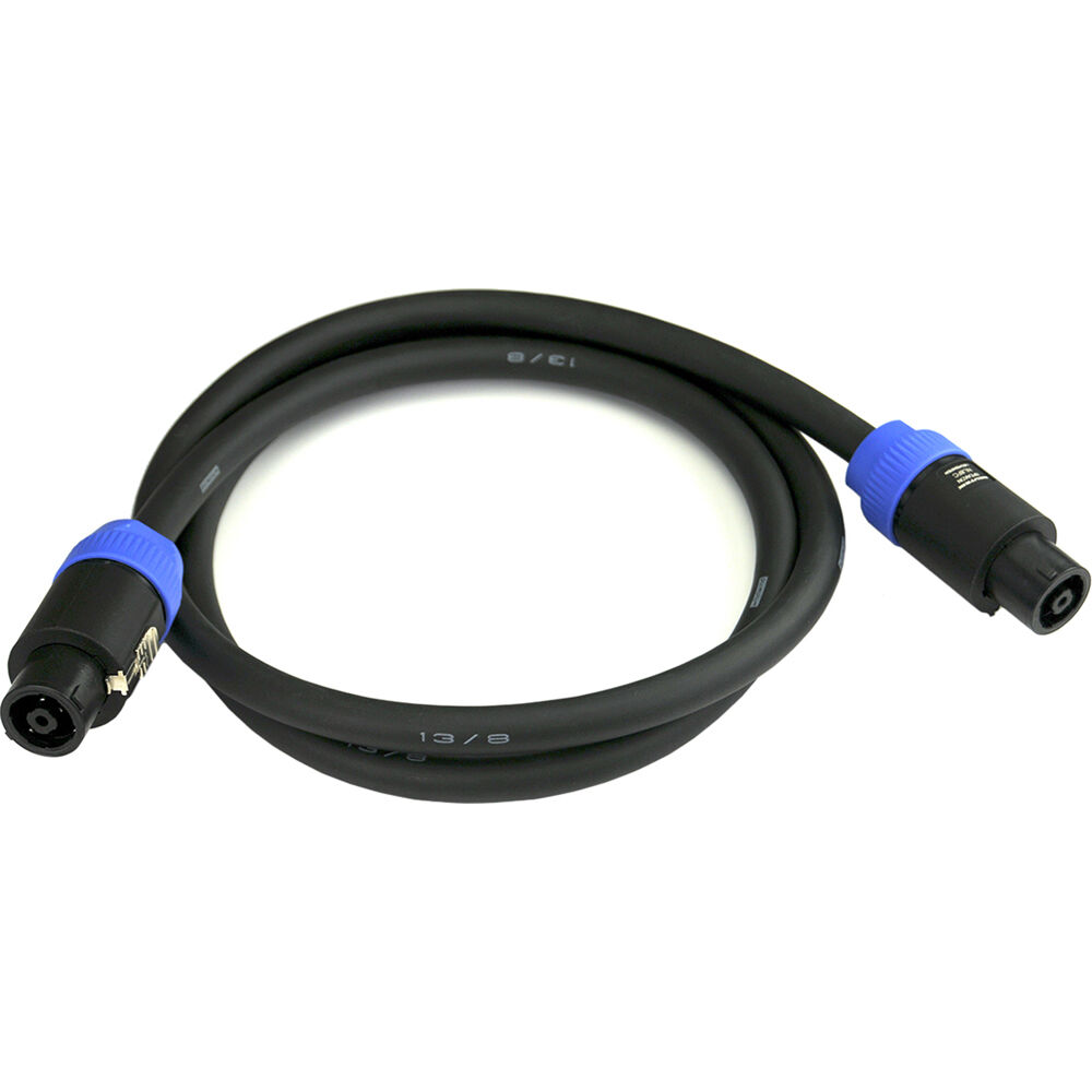 Cable de Altavoz Whirlwind de 8 Conductores (1.5') con Conectores Speakon, 13 AWG y Conexiones Solda