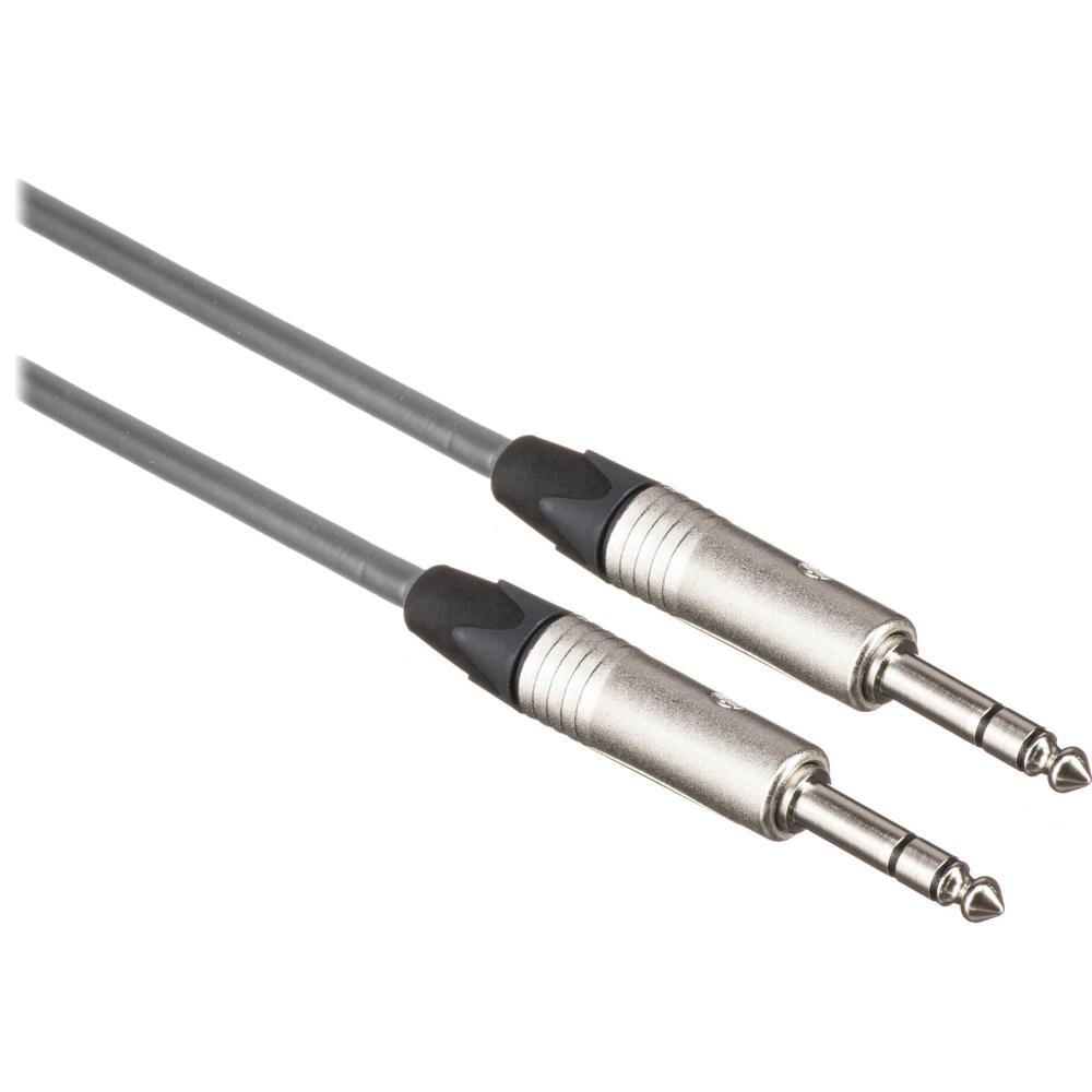 Cable Canare Star Quad 1/4"" TRS Macho a 1/4"" TRS Macho (Gris, 100') - Reducción de Ruido, Cable Flex