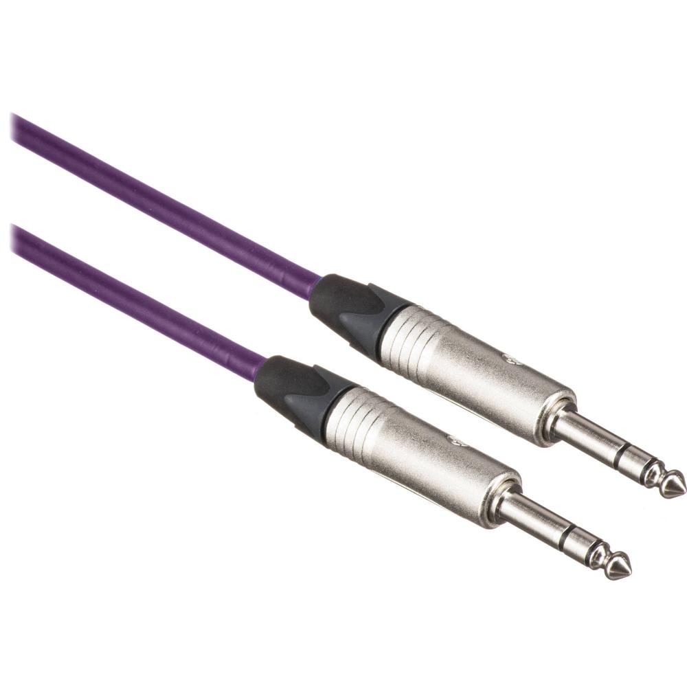 Cable Canare Star Quad 1/4"" TRS Macho a 1/4"" TRS Macho (Púrpura, 6') - Reducción de Ruido, Cable Fle