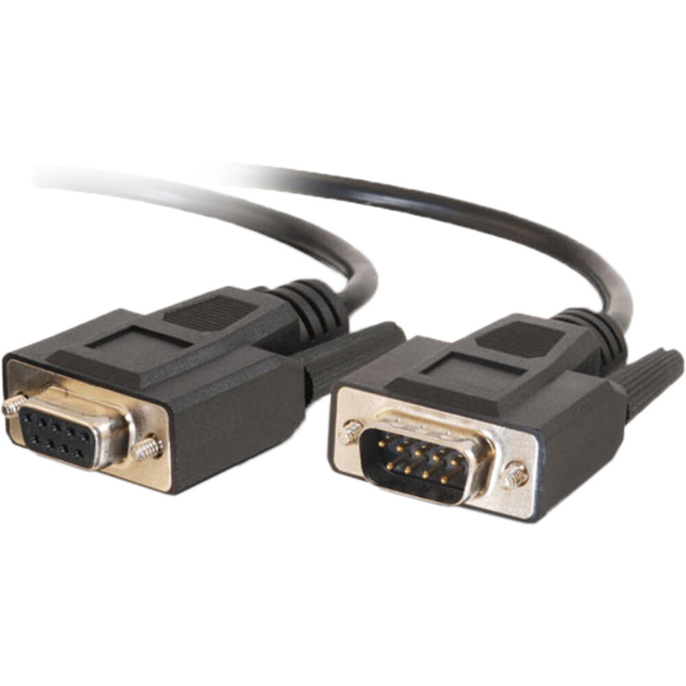 Cable de Extensión C2G Serial RS-232 / DB9 Macho a Hembra (15', Negro) - Conectores Blindados, 29 AW