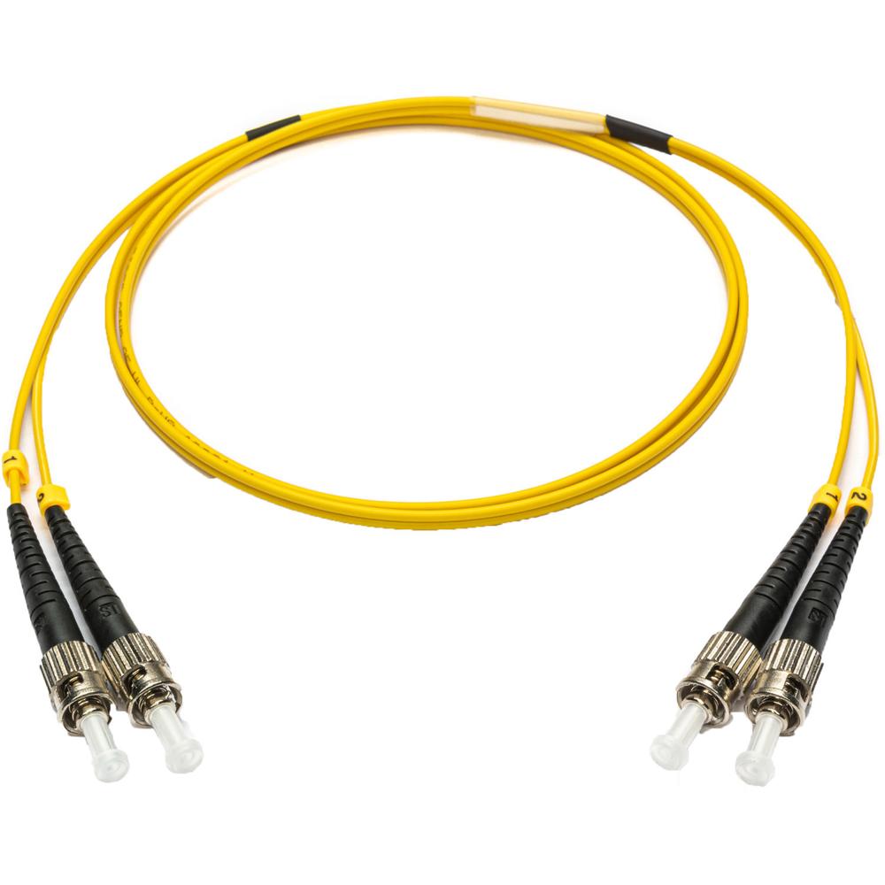 Cable de Parche de Fibra Óptica Dúplex ST a ST Armado Camplex Premium de Modo Simple (6.6', Amarillo