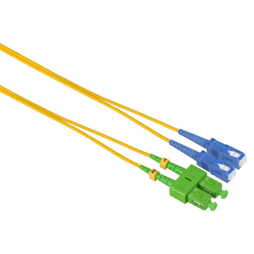 Cable de Parche de Fibra Óptica Dúplex Camplex APC SC a UPC SC Monomodo 9u/125u (1m, Amarillo)