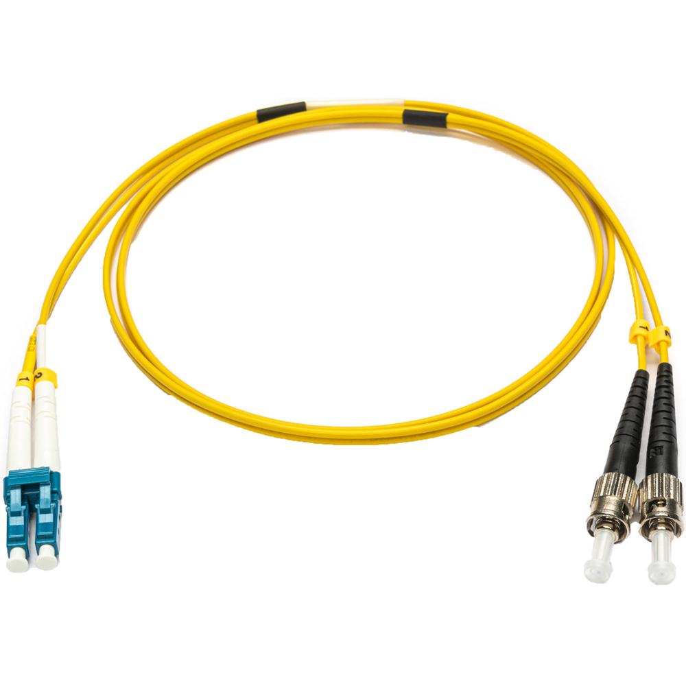 Cable de Parche de Fibra Óptica Dúplex ST a LC Armado Camplex Premium de Modo Simple (3.3', Amarillo
