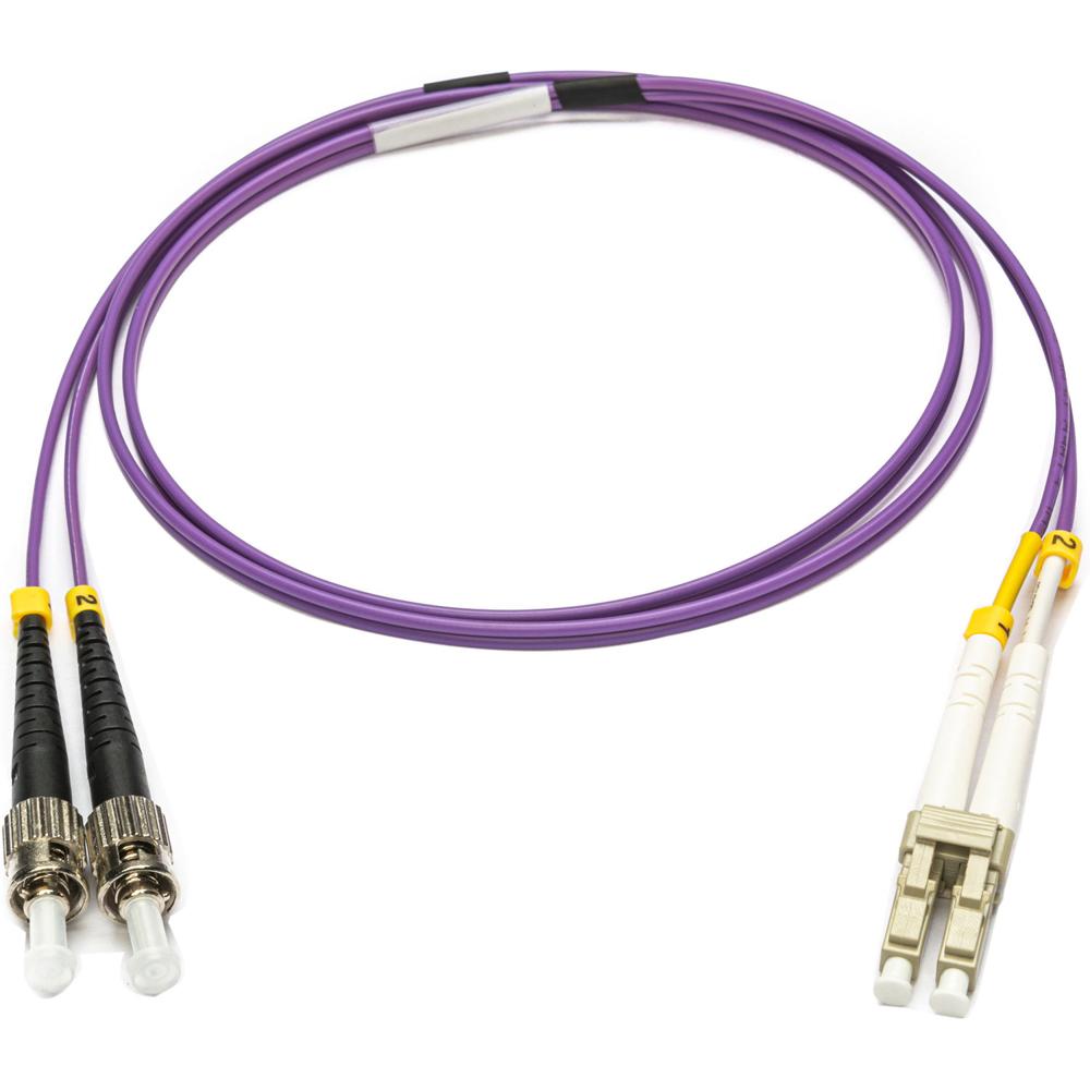 Cable de Parche de Fibra Óptica Dúplex ST a LC Armado Camplex OM4 Multimodo (3.3', Púrpura) - Resist