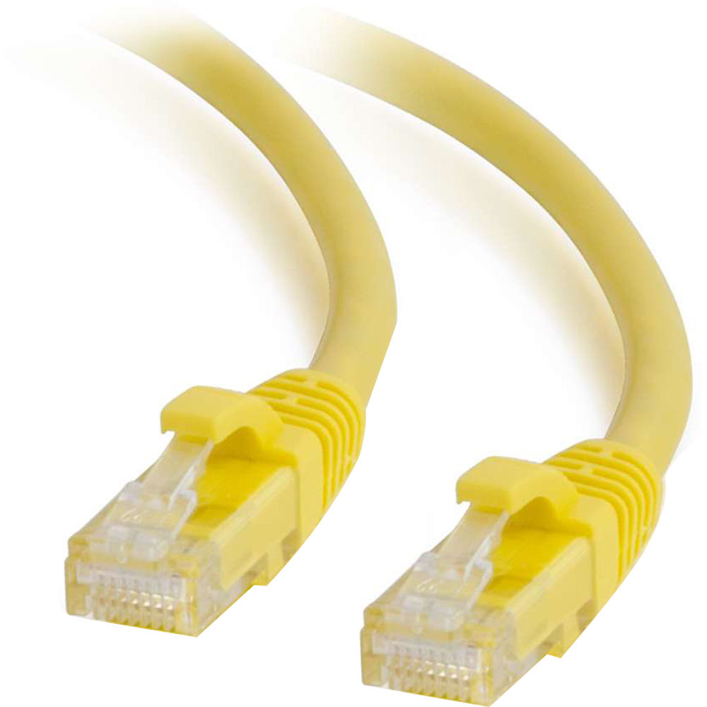 Cable de Par Trenzado No Apantallado C2G Cat 6 Snagless (4', Amarillo) con Conectores RJ45, Conducto