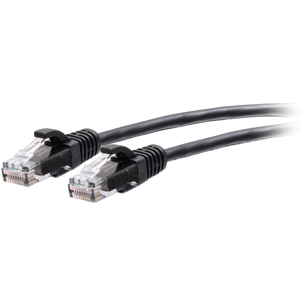 Cable de Red Ethernet Slim C2G Cat6a Snagless U/FTP (12', Negro) - Conductor 28 AWG, Conectores RJ45