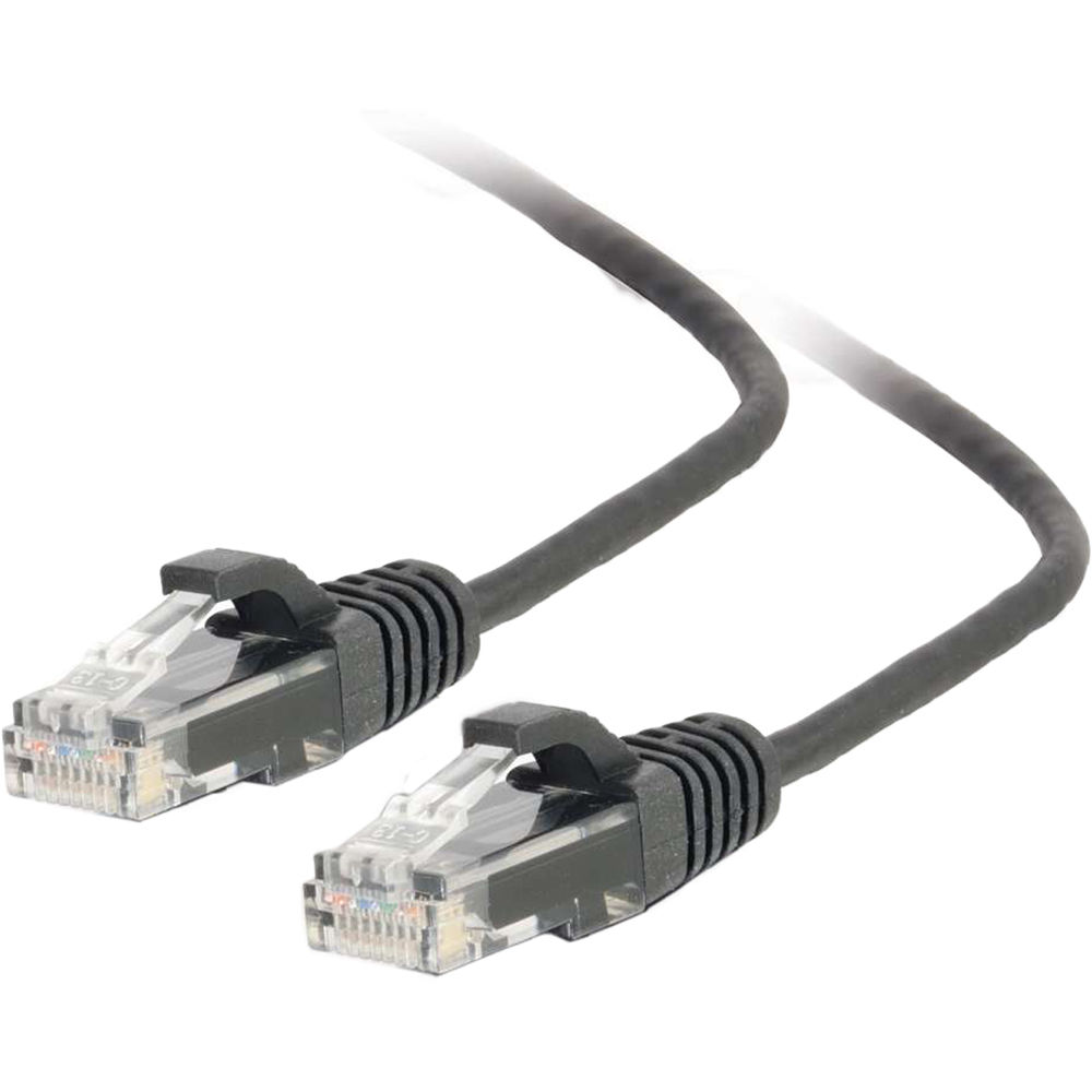 Cable de Parche Slim Cat 5e RJ45 Macho a RJ45 Macho (4', Negro)