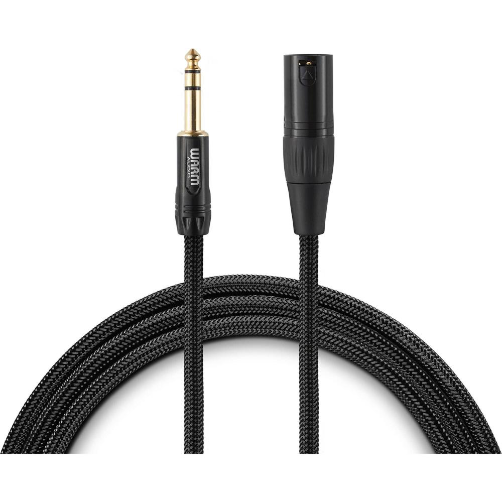 Cable Warm Audio Premier Series XLR-M a TRS (6') - Conexiones Balanceadas, Alta Calidad de Sonido, B