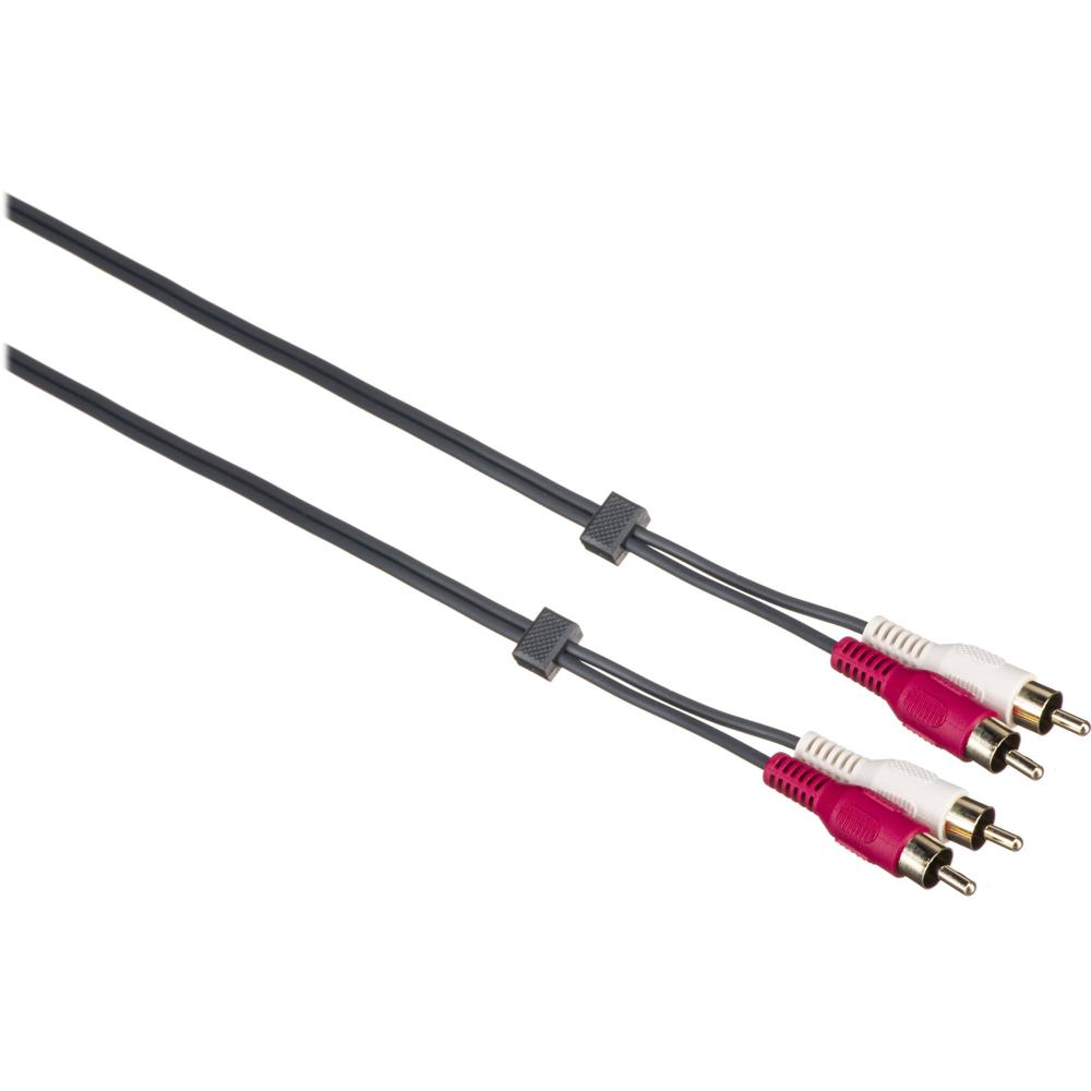 Kramer Cable de Audio Estéreo 2 RCA Macho a 2 RCA Macho (50') - Conectores Baquelita Dorada, Constru