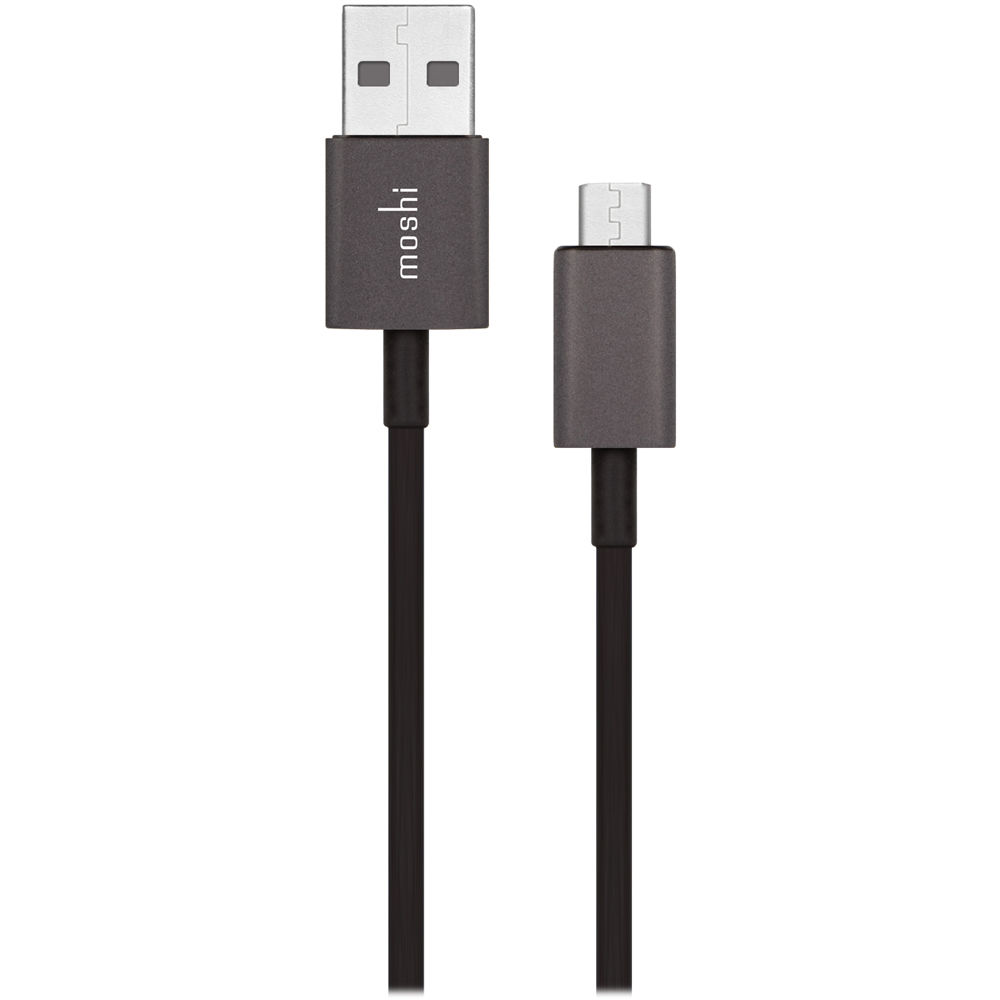 Moshi Cable USB a micro USB de 3.3' (Negro) - Carga y Sincronización para Smartphones/Tabletas Andro