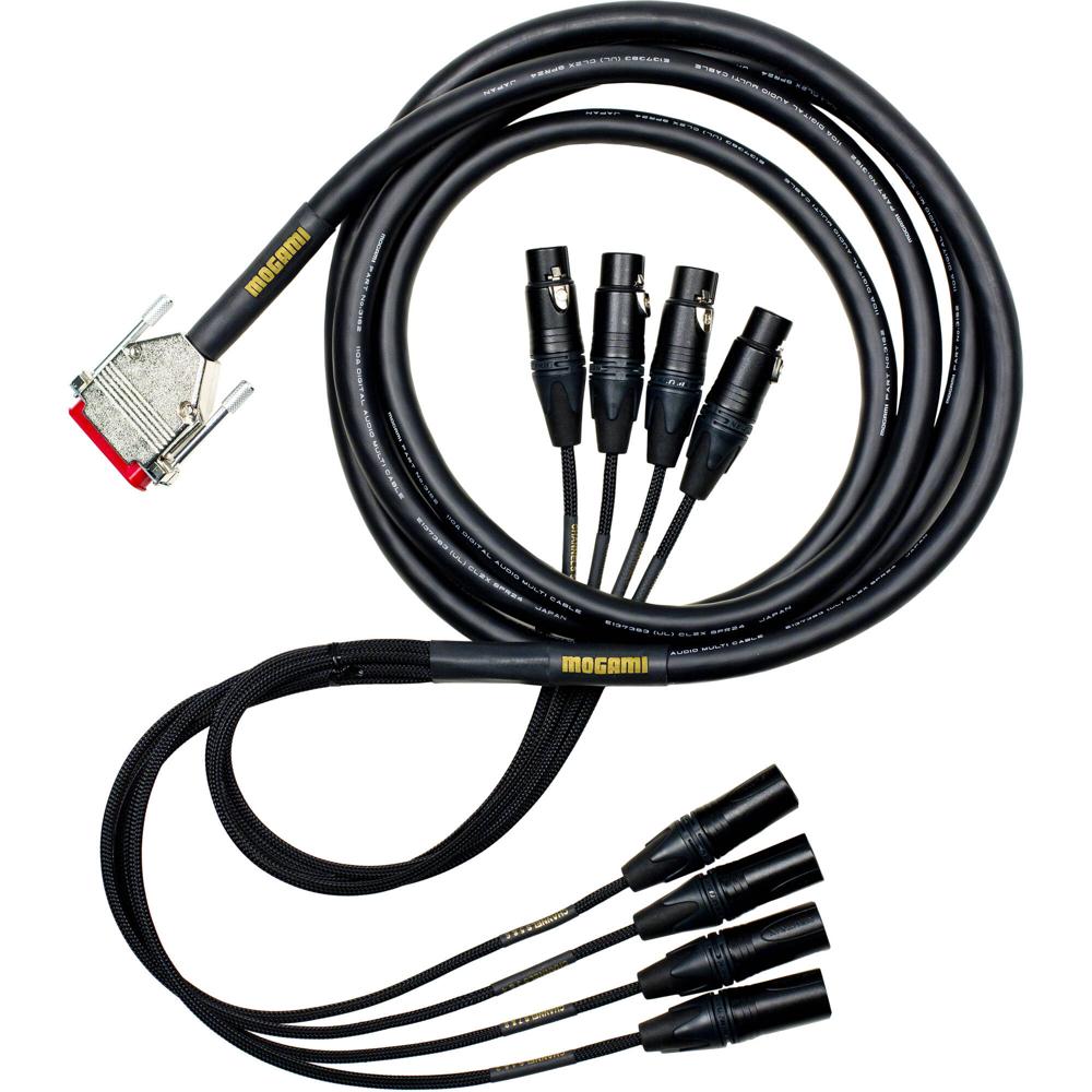 Mogami Gold AES DB25 a 4 XLR Macho y 4 XLR Hembra Cable Snake Digital (35') - Conectores Baquelita D
