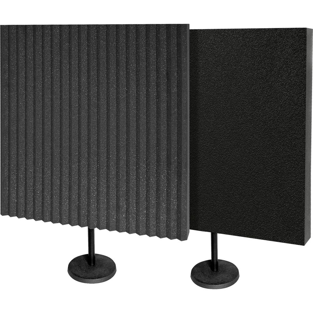Paneles Acústicos Auralex DeskMAX Montados en Soporte (Carbón, Juego de 2) - Diseño Ligero y Portáti