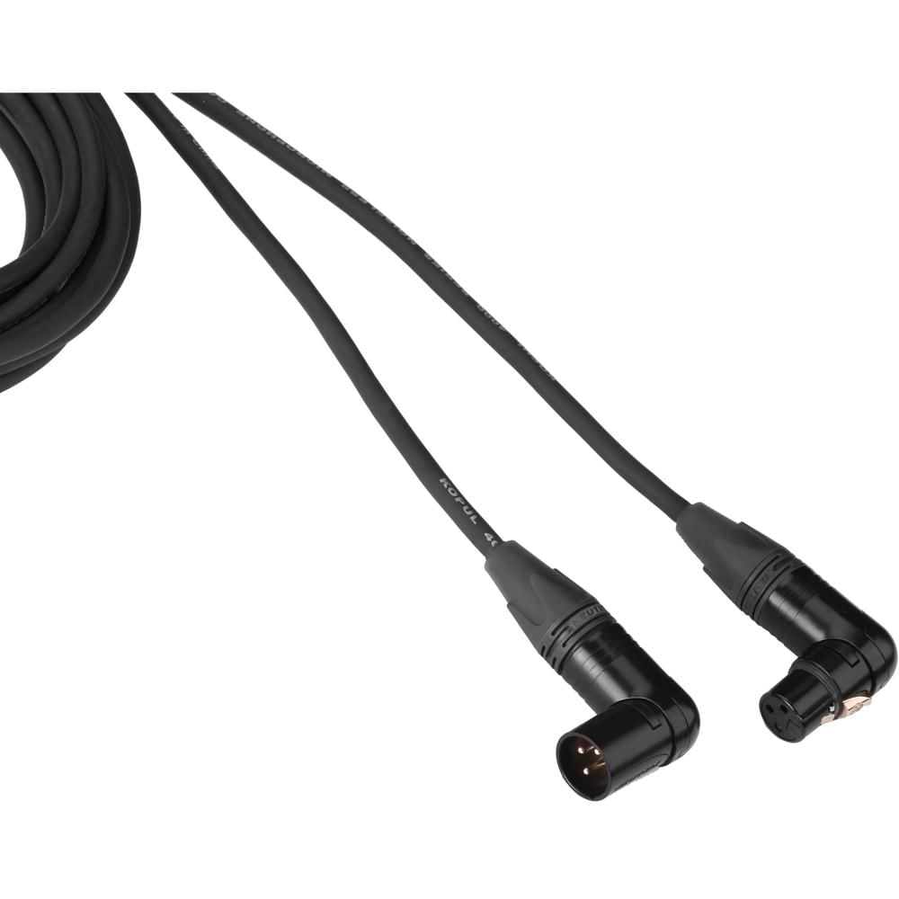 Kopul Studio Elite 4000 Series Cable de Micrófono XLR-M a XLR-F Angulado (20', Negro) - Conectores N
