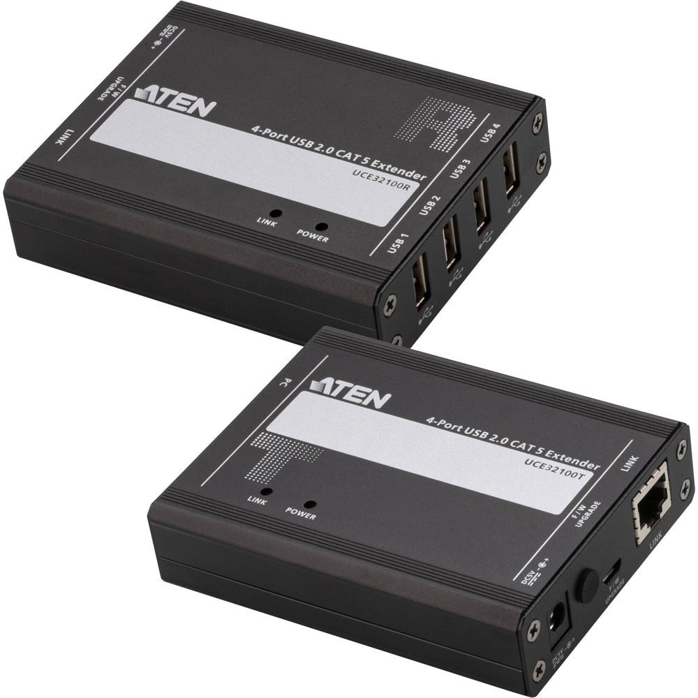 Extensor ATEN de 4 Puertos USB 2.0 Cat 5 (328') - Conectividad USB hasta 328', 4 Puertos USB 2.0 Hem
