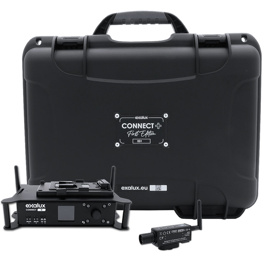 Exalux CONNECT+ Kit Inalámbrico Completo (1 RU) - Gateway Wi-Fi/DMX, Transmisor DMX, Pantalla TFT LE