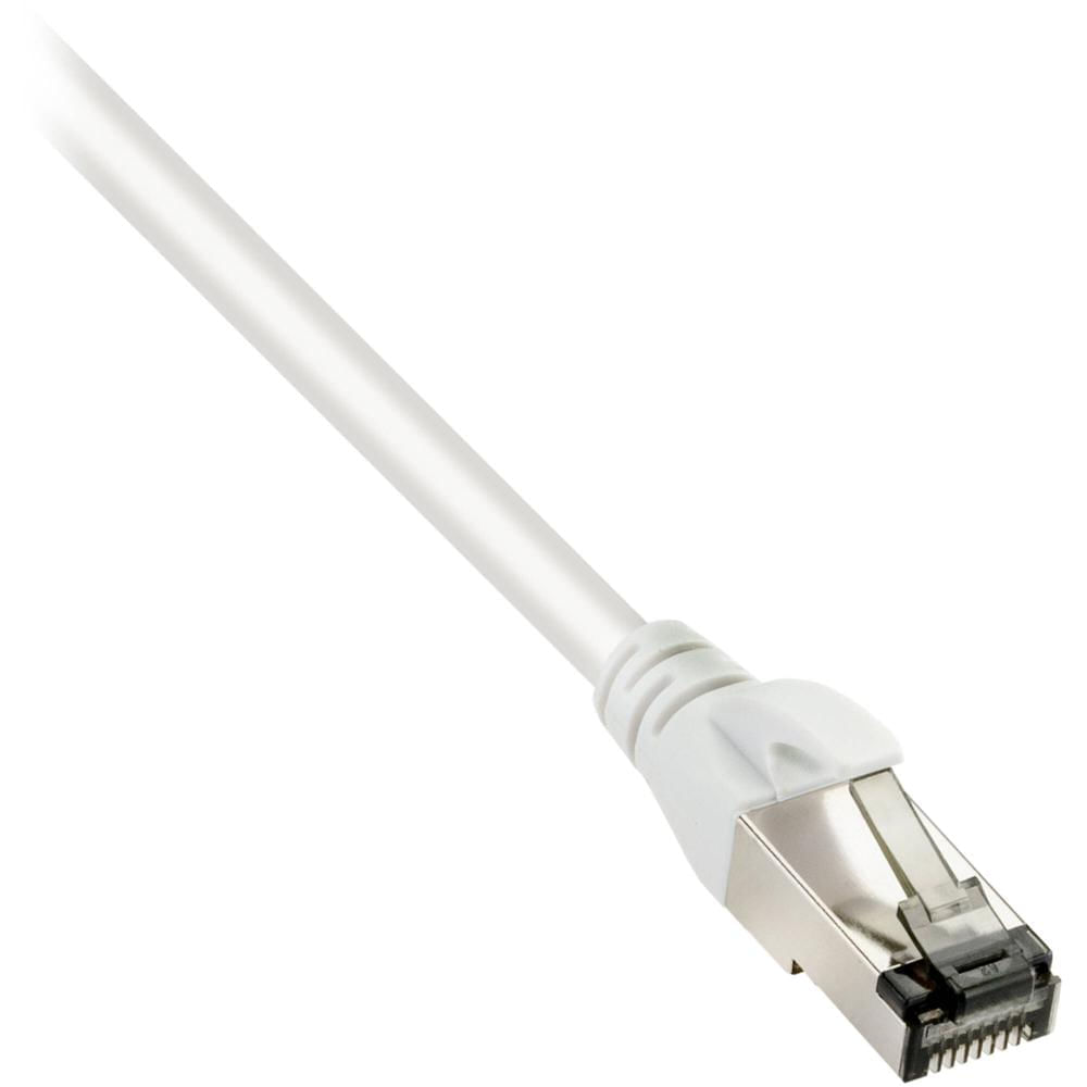 Cable de Red Pearstone Cat 7 Doble Apantallado Ethernet (3m, Blanco) - Conectores RJ45 Baquelita, So
