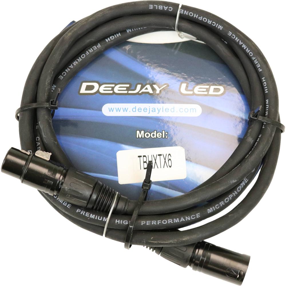 Cable DeeJay LED XLR Macho a XLR Hembra (6') - Conexiones XLR de 3 Pines Estándar para Conectar Micr